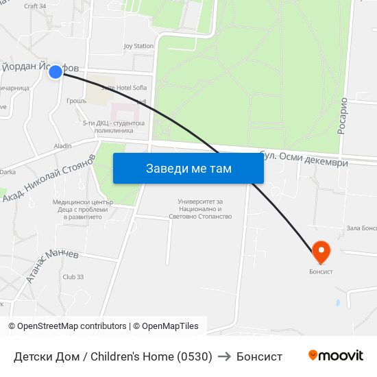 Детски Дом / Children's Home (0530) to Бонсист map