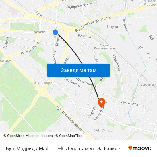 Бул. Мадрид / Madrid Blvd. (0338) to Департамент За Езиково Обучение - Ичс map