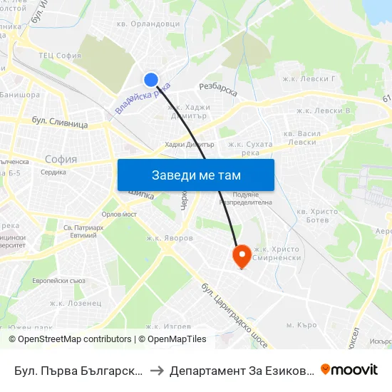 Бул. Първа Българска Армия (6382) to Департамент За Езиково Обучение - Ичс map