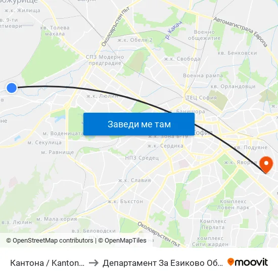 👋 Кантона / Kantona (0790) to Департамент За Езиково Обучение - Ичс map