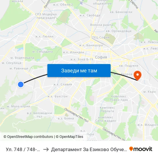 Ул. 748 / 748-Th St. to Департамент За Езиково Обучение - Ичс map
