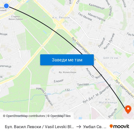 Бул. Васил Левски / Vasil Levski Blvd. (0300) to Умбал Св. Анна map