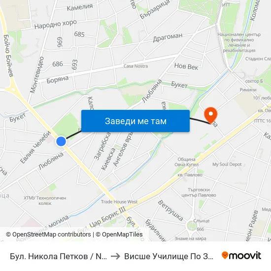 Бул. Никола Петков / Nikola Petkov Blvd. (0347) to Висше Училище По Застраховане И Финанси map