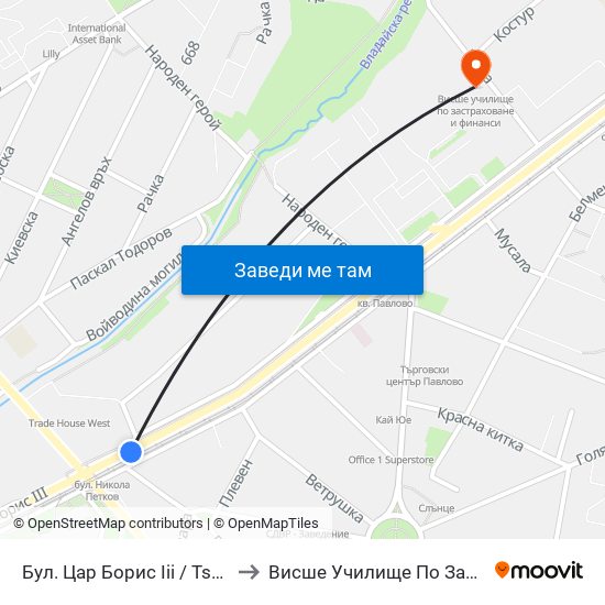 Бул. Цар Борис Ііі / Tsar Boris Ііі Blvd. (0391) to Висше Училище По Застраховане И Финанси map