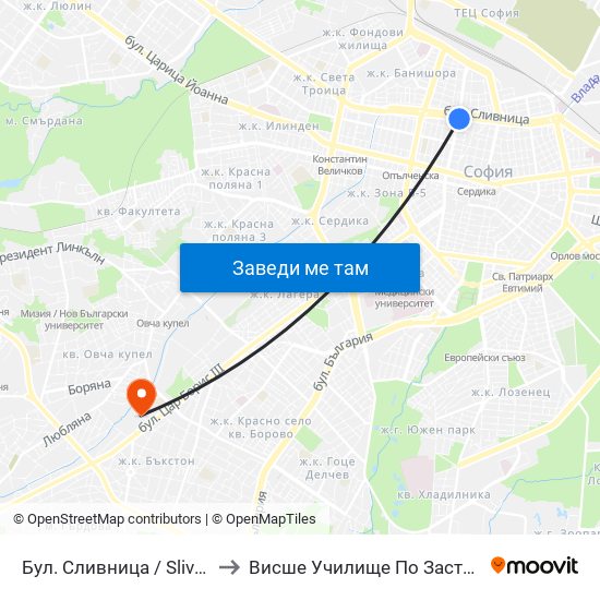 Бул. Сливница / Slivnitsa Blvd. (0376) to Висше Училище По Застраховане И Финанси map