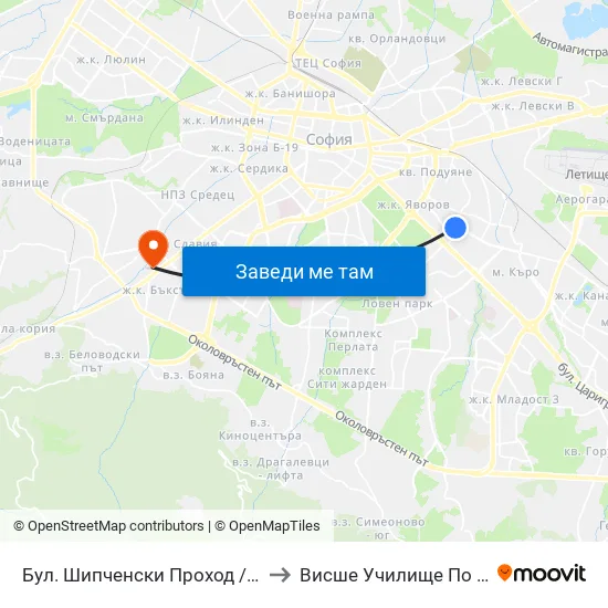 Бул. Шипченски Проход / Shipchenski Prohod Blvd. (0402) to Висше Училище По Застраховане И Финанси map