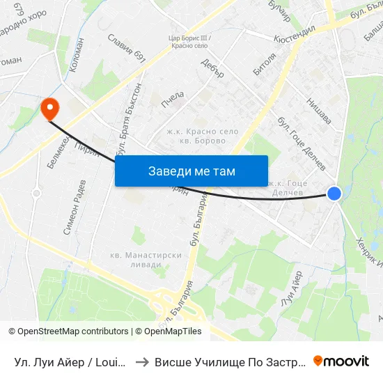 Ул. Луи Айер / Louis Eyer St. (2036) to Висше Училище По Застраховане И Финанси map