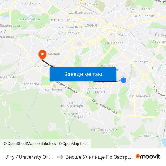 Лту / University Of Forestry (0614) to Висше Училище По Застраховане И Финанси map