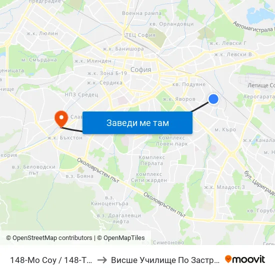 148-Мо Соу / 148-Th School (0149) to Висше Училище По Застраховане И Финанси map