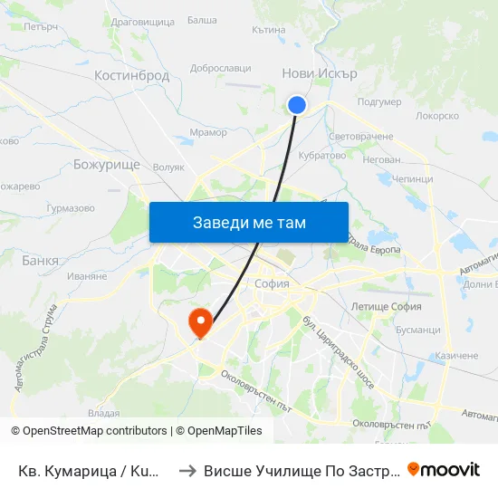 Кв. Кумарица / Kumaritsa Qr. (0856) to Висше Училище По Застраховане И Финанси map
