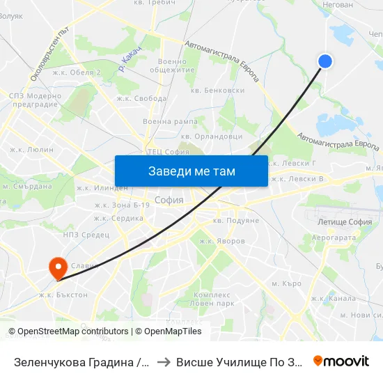 Зеленчукова Градина / Vegetable Garden (0737) to Висше Училище По Застраховане И Финанси map