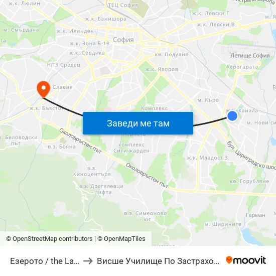 Езерото / the Lake (0559) to Висше Училище По Застраховане И Финанси map