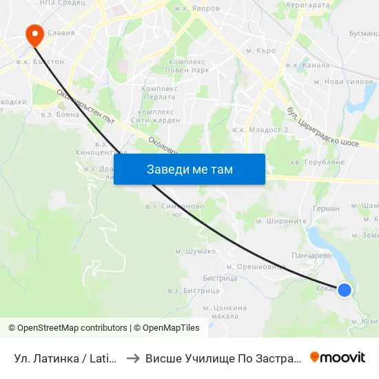 Ул. Латинка / Latinka St. (2019) to Висше Училище По Застраховане И Финанси map