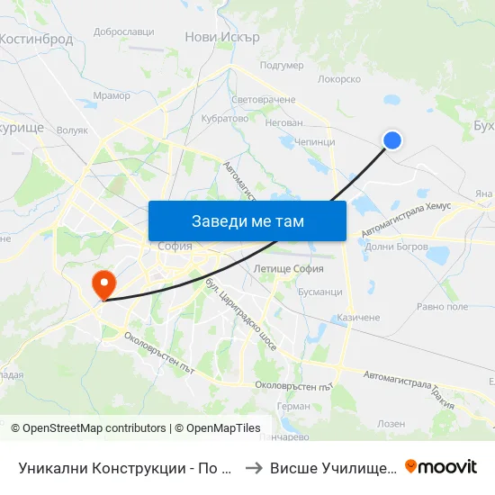 Уникални Конструкции - По Желание / Unikalni Konstruktsii - on Demand (2265) to Висше Училище По Застраховане И Финанси map