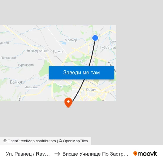 Ул. Равнец / Ravnets St. (2151) to Висше Училище По Застраховане И Финанси map