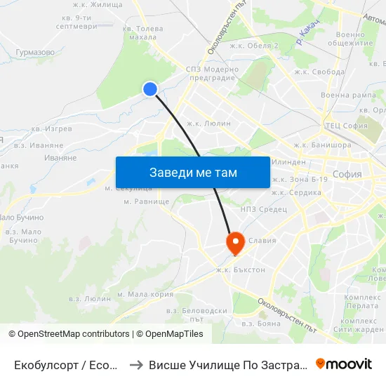 Екобулсорт / Ecobulsort (2520) to Висше Училище По Застраховане И Финанси map