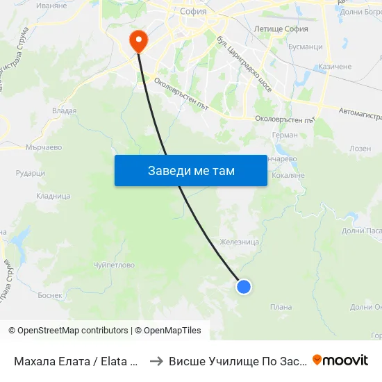 Махала Елата / Elata Neighbourhood (0562) to Висше Училище По Застраховане И Финанси map