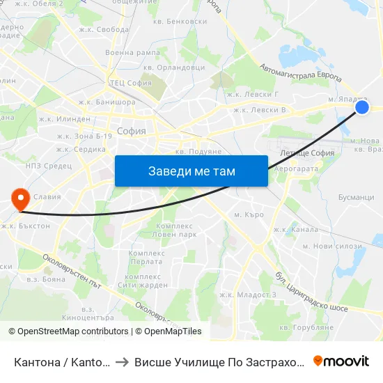 Кантона / Kantona (0788) to Висше Училище По Застраховане И Финанси map