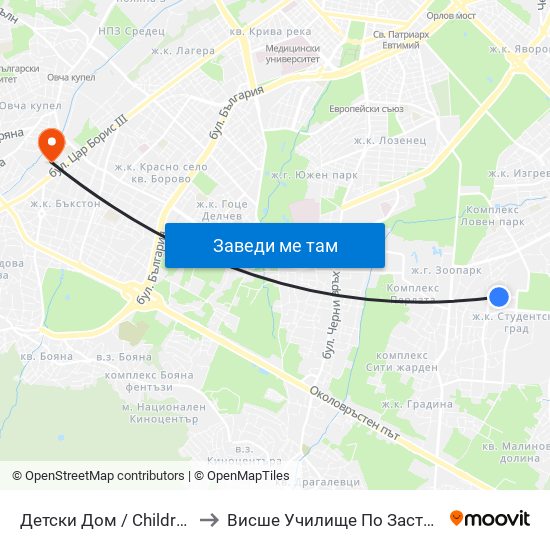 Детски Дом / Children's Home (0530) to Висше Училище По Застраховане И Финанси map