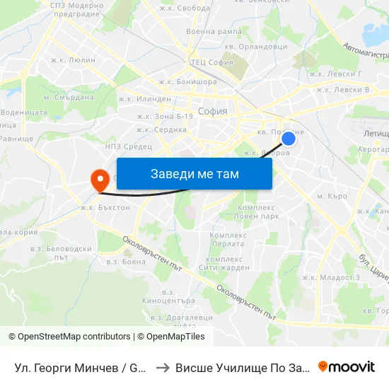 Ул. Георги Минчев / Georgi Minchev St. (1924) to Висше Училище По Застраховане И Финанси map