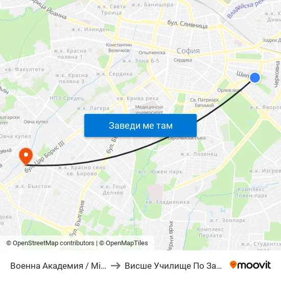 Военна Академия / Military Academy (0440) to Висше Училище По Застраховане И Финанси map