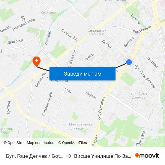 Бул. Гоце Делчев / Gotse Delchev Blvd. (0312) to Висше Училище По Застраховане И Финанси map