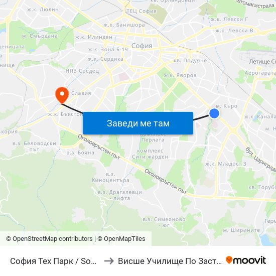 София Тех Парк / Sofia Tech Park (0576) to Висше Училище По Застраховане И Финанси map