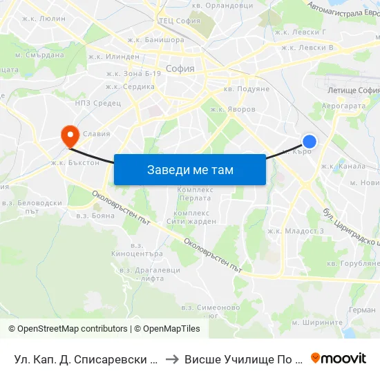Ул. Кап. Д. Списаревски / Capt. S. Spisarevski St. (1983) to Висше Училище По Застраховане И Финанси map