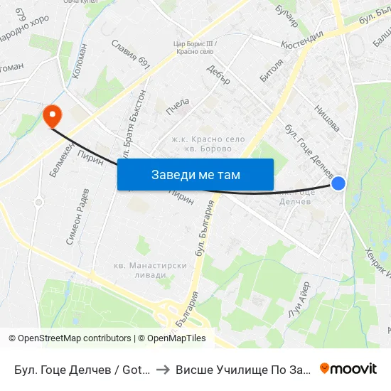 Бул. Гоце Делчев / Gotse Delchev Blvd. (0309) to Висше Училище По Застраховане И Финанси map