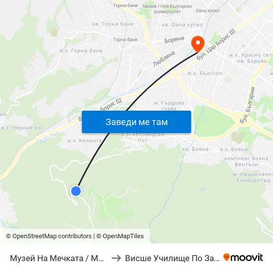 Музей На Мечката / Museum Of the Bear (6067) to Висше Училище По Застраховане И Финанси map