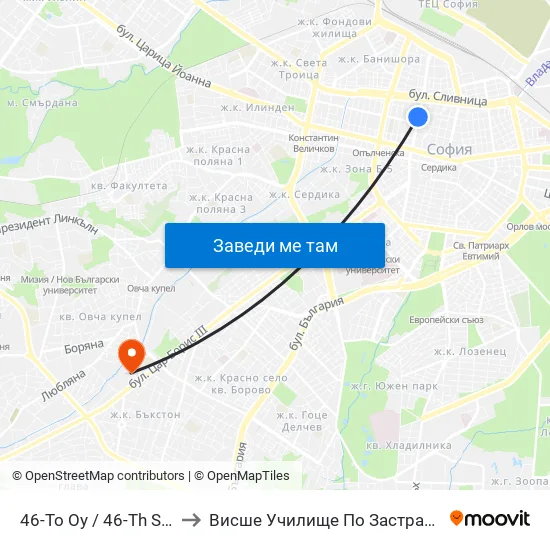 📚 46-То Оу / 46-Th School (6670) to Висше Училище По Застраховане И Финанси map