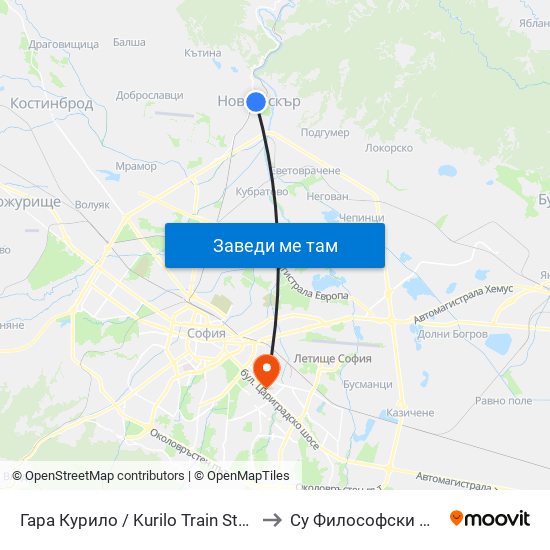 Гара Курило / Kurilo Train Station (0457) to Су Философски Факултет map