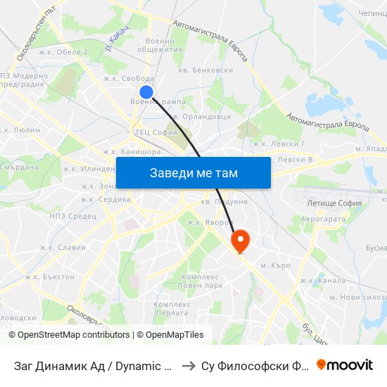 Заг Динамик Ад / Dynamic Ltd. (0727) to Су Философски Факултет map