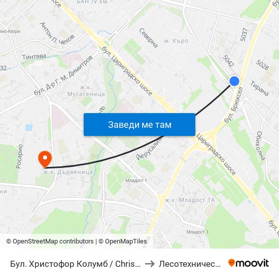 Бул. Христофор Колумб / Christopher Columbus Blvd. (0577) to Лесотехнически Университет map