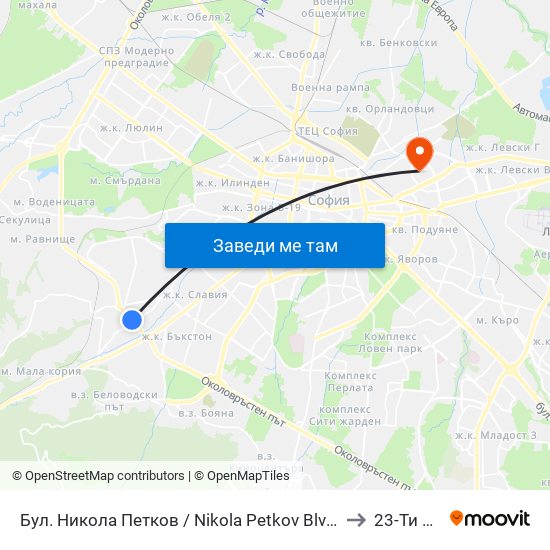 Бул. Никола Петков / Nikola Petkov Blvd. (0347) to 23-Ти Дкц map