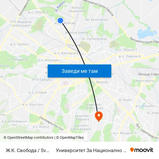 Ж.К. Свобода / Svoboda Qr. (0686) to Университет За Национално И Световно Стопанство map