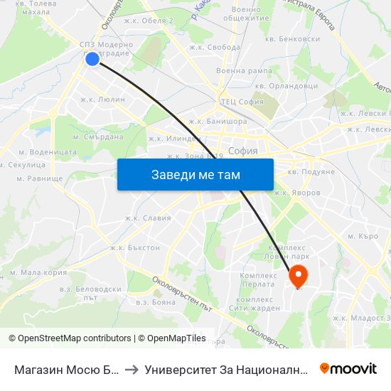 Магазин Мосю Бриколаж (2385) to Университет За Национално И Световно Стопанство map