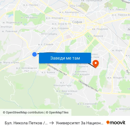 Бул. Никола Петков / Nikola Petkov Blvd. (0348) to Университет За Национално И Световно Стопанство map