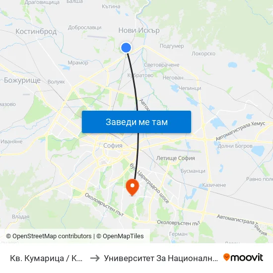 👋 Кв. Кумарица / Kumaritsa Qr. (0858) to Университет За Национално И Световно Стопанство map