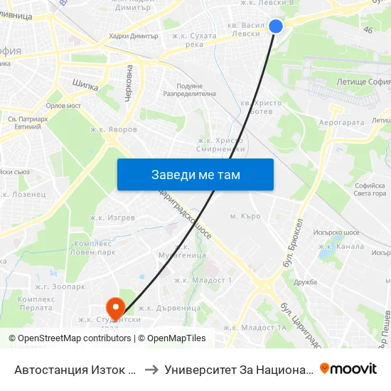 🚌 Автостанция Изток / Iztok Bus Station (2023) to Университет За Национално И Световно Стопанство map