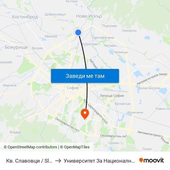 Кв. Славовци / Slavovtsi Qr. (0904) to Университет За Национално И Световно Стопанство map