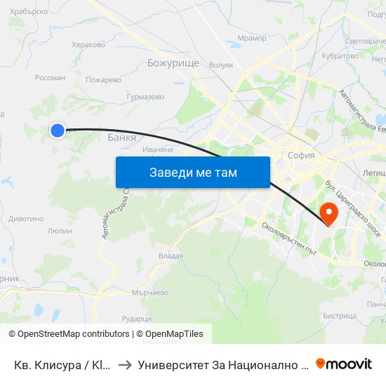 Кв. Клисура / Klisura Qr. (0850) to Университет За Национално И Световно Стопанство map