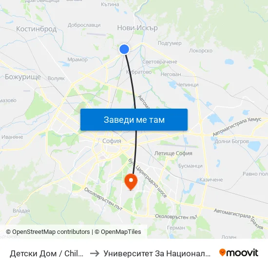 Детски Дом / Children’S Home (0528) to Университет За Национално И Световно Стопанство map