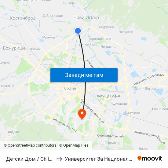 Детски Дом / Children’S Home (0529) to Университет За Национално И Световно Стопанство map