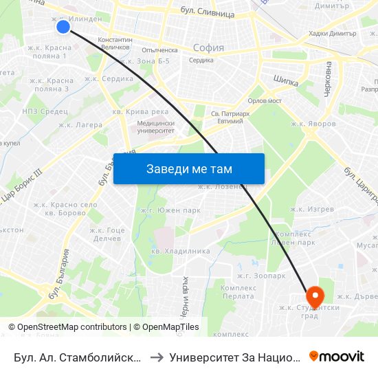 Бул. Ал. Стамболийски / Al. Stamboliyski Blvd. (0281) to Университет За Национално И Световно Стопанство map