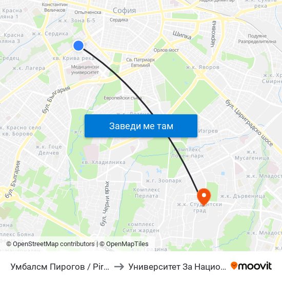 Умбалсм Пирогов / Pirogov Emergency Hospital (0758) to Университет За Национално И Световно Стопанство map