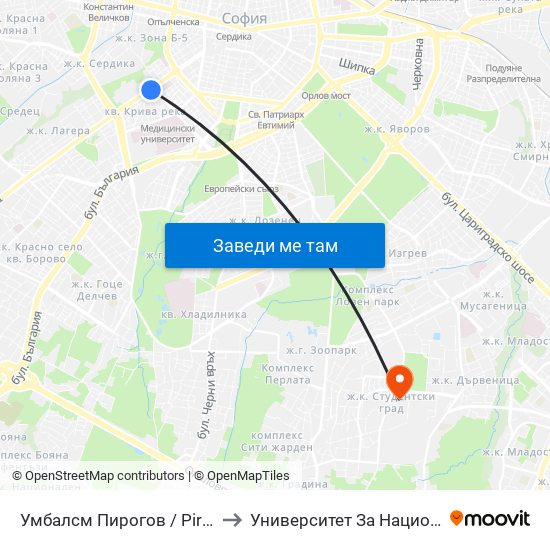 Умбалсм Пирогов / Pirogov Emergency Hospital (0759) to Университет За Национално И Световно Стопанство map