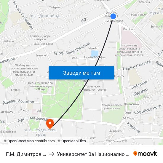 Г.М. Димитров / G.M.Dimitrov to Университет За Национално И Световно Стопанство map