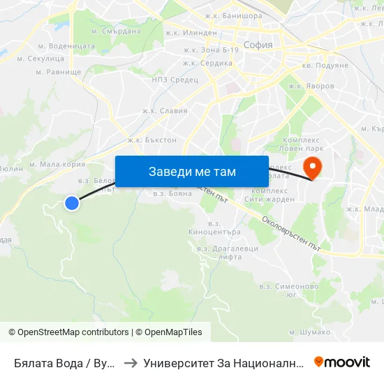 Бялата Вода / Byalata Voda (6063) to Университет За Национално И Световно Стопанство map