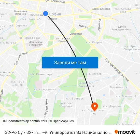 📚 32-Ро Су / 32-Th School (6085) to Университет За Национално И Световно Стопанство map